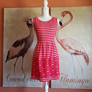 Max Studio Sleeveless Mini Dress Red White Stripe Small